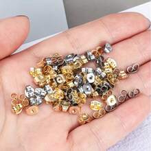 10/50/100 Stücke 4,5*6mm Edelstahl Anti-Fall Schmetterlings-Ohrring-Rückseiten, hypoallergene Gold-/Silberfarbene Ohrring-Stecker für Ohrring-Reparatur und Ersatz, handgemachter Schmuck DIY-Herstellung, Ohrring-Muttern, gerollte Kante Schmetterlings-Ohrring-Rückseiten, Anti-Fall Ohrring-Stecker, Schmuck-Handarbeitsmaterialien, Nadel-Ohrring-Rückseiten, Ohrring-Zubehör für Piercings, Ohrring-Rückseiten in Großpackung - Verschiedenfarbig - Übersicht 8