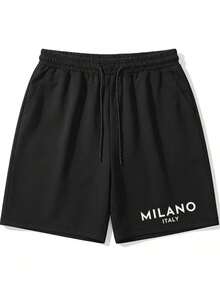 Matching Letter Print Bottoms, Stylish Daily Outfit - Shorts - View 7