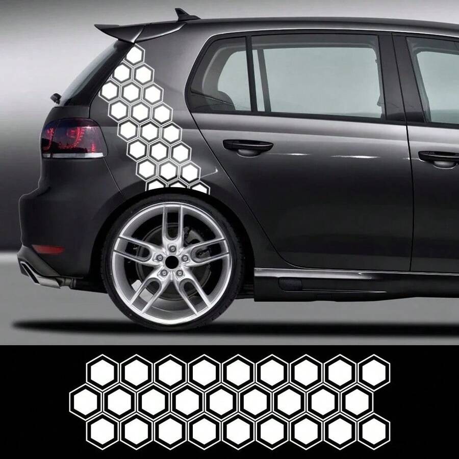 Honeycomb Hexagonal Graphics Car Vinyl Decal Car Body Side Sticker Waterproof Modification Decoration Auto Tuning Accessories - Car Sticker - View 1