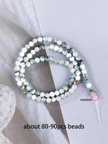 4 6 8 10mm Natural Tree Agate Stone Diy Beads Healing Stone For Lovers Jewelry Making Diy Bracelet Necklace Keychain Making Supplies Accessories - Multicolor - View 12