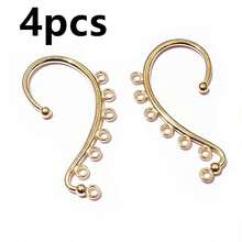 4pcs 60x36mm DIY Earrings Ear Cuffs DIY Jewelry Making Accessories Gold Silver Color Bridal Hair Combs Findings - 60x36mm - View 17