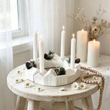 DIY Resin Mold 1pc/2 Styles House Candle Holder Ornament Mold Suitable For Making Epoxy Resin Plaster Candle Aromatherapy Supplies Home Decor Tabletop Silicone Mold - House Candlestick Mold - View 5