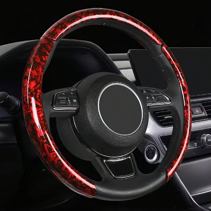 2/3pcs Personalized Non-Slip Steering Wheel Cover - Diamond Floral Pattern + Segmented Embedded Design + No Inner Ring, For Car/MPV/SUV/RV/Pickup/Van