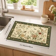 1pc Absorbent Drying Mat, Kitchen Decor Coffee Machine Mat, Handmade Coffee Pot Drip Tray, Kitchen Floor Mat, Dining Table Mat, Kitchen Countertop Dish Drying Mat, Breakfast Mat, Heat-Resistant Drip Tray With Non-Slip Backing, Diatomaceous Earth Drip Tray, Stain-Hiding, Super Absorbent Kitchen Drip Tray, Easy-To-Clean Dish Rack Mat, Perfect For Kitchen, Dining Table, Coffee Shop, Bar, Holiday, Party, Home Decor, Holiday Gift - Multicolor - View 14