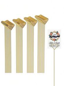 40pcs/20pcs Metal Gift Card Holder Sticks, Suitable For Bouquets, Wedding Centerpieces, Photo Frame Holders, Card Flower Stands, Applicable For Graduation, Wedding, Mother's Day Gift Packaging Card Holders - Love - View 2