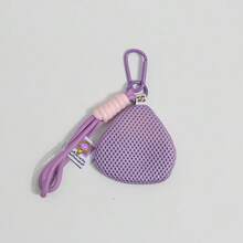 EIGIIS Contrast Color Bag Charm, Portable Mesh Bag, Round Mini Coin Purse, Portable Mini Key, Earphone And Small Accessory Storage Bag, Suitable For Women - Multicolor - View 9