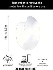 Transparent Acrylic Paint Palette - Clear, Non-Stick, Easy To Clean, Oval Artist Palette, Suitable For Acrylic And Oil Paints, Craft Supplies - Colorful - View 3