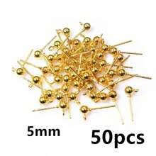 50pcs 3/4/5mm Ball Stud Earring Basic Pins Stoppers Connector For DIY Jewelry Making Accessories Supplies - Ball Stud Pins - View 16