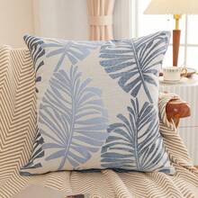 shangxia 1pc--Nordic Ins Style Gold Palm Leaf Throw Pillow Cover, Luxury Plant Jacquard Texture Cushion Case, Soft Decor Atmosphere Enhancer-- (Pillow Insert Not Included) - Green - View 8