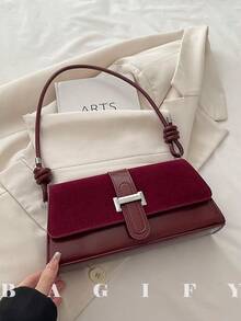 Nuevo bolso de mano con decoración metálica de moda, adecuado para fiestas, salidas, vacaciones, compras y uso diario. Puede almacenar monedas, teléfonos, también adecuado como - Rojo - Ver 3
