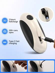 CLITON Automatic Electric Can Opener USB-C Rechargeable Kitchen Tool, Suitable For Women, Smooth Cutting Edge, Portable Electric Can Opener, Ideal Kitchen Gadget Gift For Mom And Grandma, Perfect Gift For Birthday, Christmas, Housewarming - Can openers - View 3