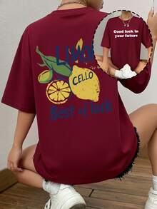 Personalisierbares Damen T-Shirt - Fügen Sie Ihren Text und Fotos hinzu, doppelseitiger Druck/optionale Schriftarten und Farben Sport - Bordeaux - Übersicht 2