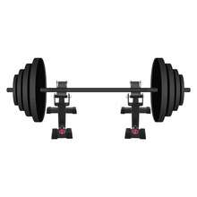 2 Profi Langhantelständer, Deadlift Schlingenständer, Langhantel-Pufferrahmen, stabil belastbar bis 300kg, höhenverstellbar für Zuhause Fitnessstudios - Schwarz - Übersicht 9