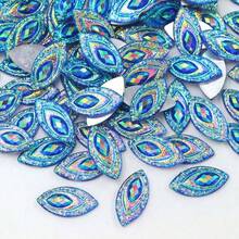 50pcs Colored Resin AB Flat Back Eyelets, Suitable For Clothing, Jewelry, DIY, Clip And Paste Decoration - Color - View 9