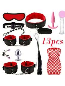 Kit de Bondage BDSM com 13 Peças para Casais, Brinquedos Sexuais Adultos, Acessórios Sexuais, Algemas, Adequado para Role-Play, Plugs Anais, Jogos Sexuais, Produtos Sexuais Adultos, Lojas de Brinquedos Sexuais, Brinquedos para Mulheres Adultas, Lojas de Brinquedos Sexuais para Casais, Apenas para Adultos, Guia de Brinquedos Adultos, Role-Play, Brinquedos para Mulheres Adultas, Lojas de Brinquedos Sexuais, Lingerie - Multicolorido - Visão 5