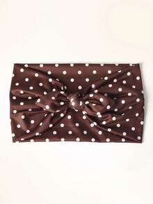 1pc Women's Polka Dot Outdoor Casual Sports Extra Wide Bow Headband - Multicolor - View 6
