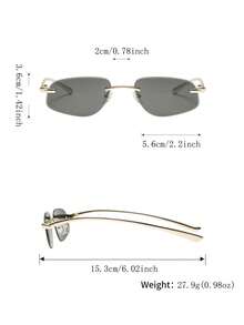 Un par de gafas geométricas de metal sin montura para hombres, de estilo vanguardista, exquisitas, únicas y sutilmente lujosas de estilo americano, gafas de moda adecuadas para clientes que asisten a cumbres de la industria y negociaciones de negocios. - Multicolor - Ver 11