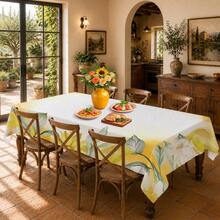 1pc, Home Decor, Lemon Pattern Printed Tablecloth - 100% Polyester, Rectangular, Woven, Suitable For Home Kitchen Dining Room, Party Dinner, Picnic Camping, Date, Wedding, Theme Party Decoration, Indoor And Outdoor Use - Multicolor - View 15