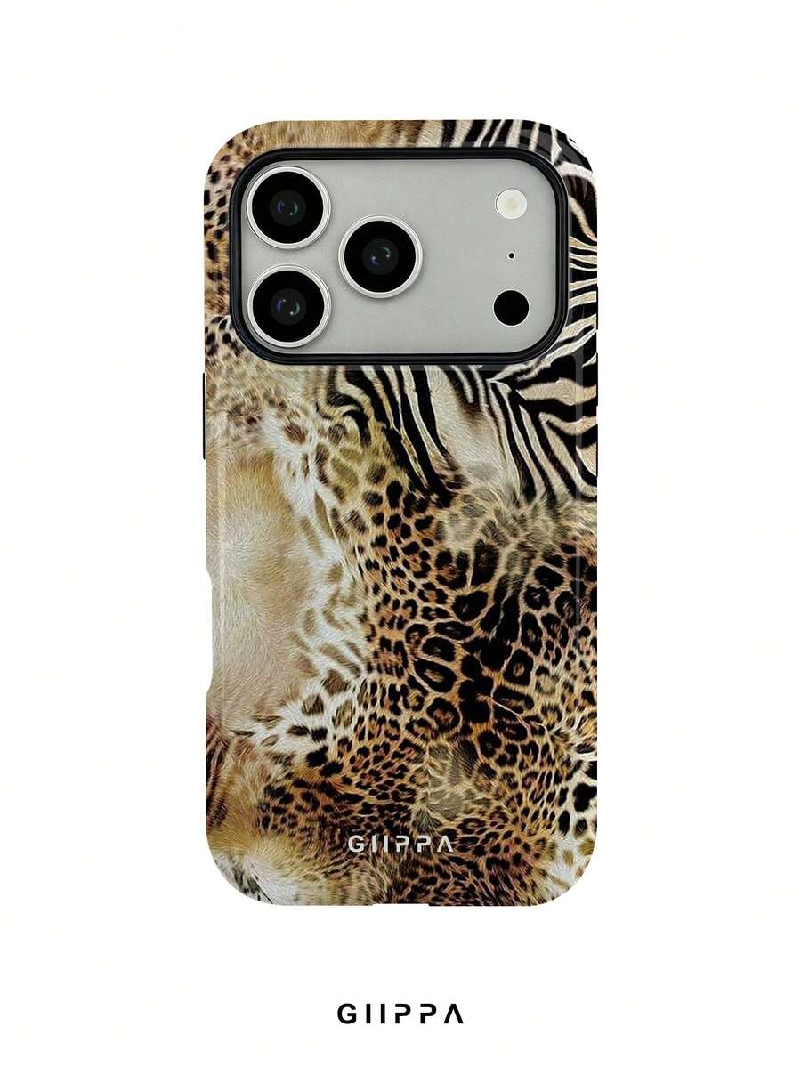 GIIPPA 1個豹紋與斑馬紋拼接設計手機殼,適用於Phone 17 Pro Max, 16 Pro Max, 15 Pro Max, 14 Pro Max, 11/12/13/14/15/75 Pro Max Plus,韓式高級時尚趣味優雅設計,男女皆宜,聖誕節、情人節、復活節、婚禮季與生日送女友的完美禮物! - 彩色 - 查看 1
