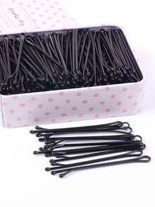 Braiding And Updo Tools, Black Hair Clips, Flat Hair Clips, 50pcs Small Black Metal Hair Pins, Thickened Style, Suitable For Studio Updo Styling, Invisible Hair Clips - Black - View 3
