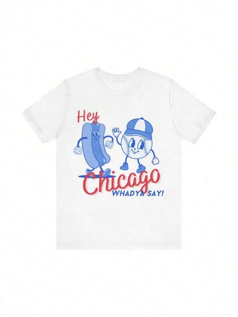 Chicago Cubs Cartoon Short-Sleeved T-Shirt - White - View 1