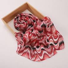 Wavy Colorful Striped Digital Print Muslim Headscarf Modest Hijab Soft Breathable Daily Wear Head Wrap Hijab Shawl - Multicolor - View 13