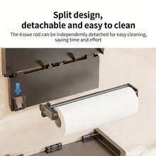 Self-Adhesive Wall-Mounted Toilet Paper Holder, Bathroom Toilet Paper Holder, Perfect For Bathroom, Kitchen, Restroom, RV, Dorm And Hotel. Add A Touch Of Style To Your Bathroom Decor. - Multicolor - View 9