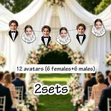 Customizable Wedding Banners, Fun Anniversary Photo Banners, Customizable Facial Portraits And Wedding Decorations, Suitable For Holiday Celebrations, Anniversaries, Weddings, Men, Women, Friends And Family - Style a - View 12