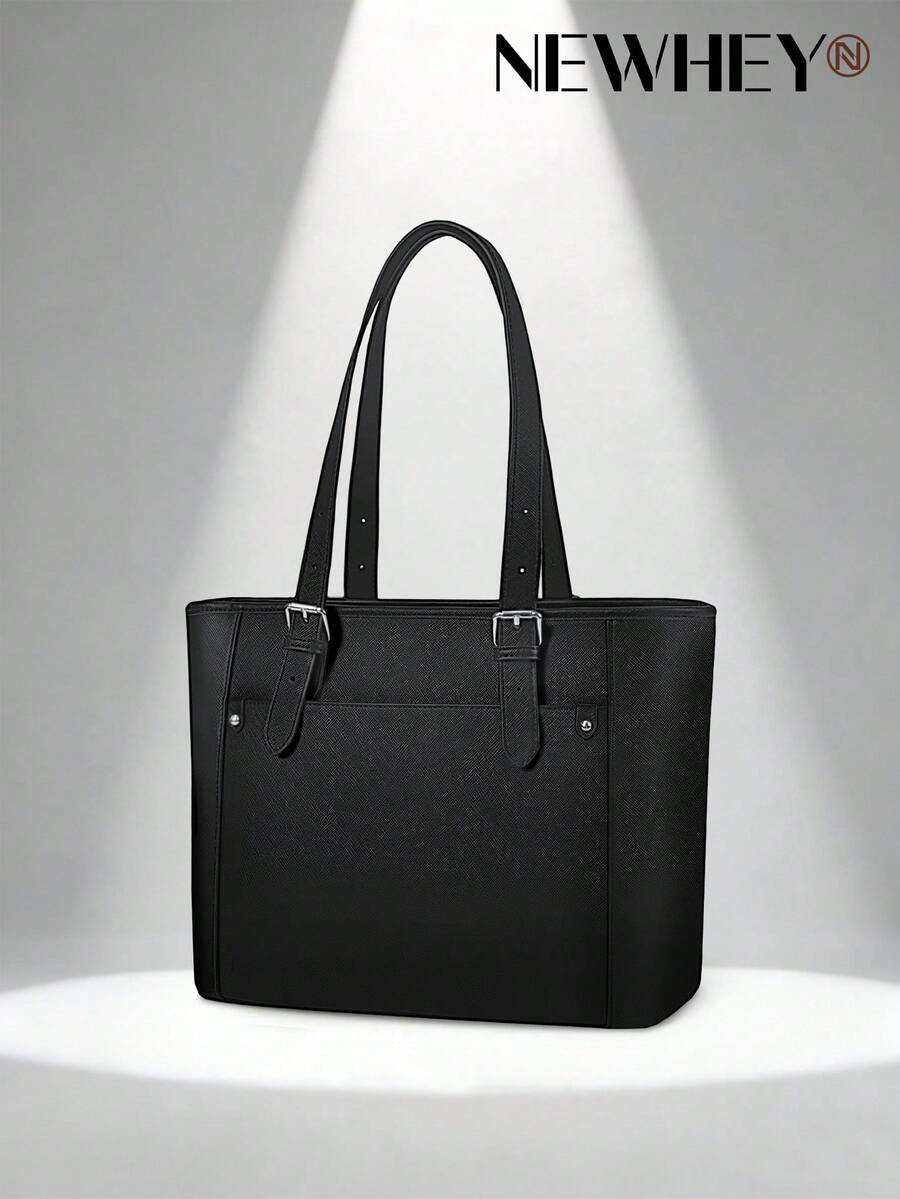 NEWHEY Tote Bags For Women With Zipper PU Leather Work Tote Bags Large Capacity Tote Bag Shoulder Purse Bag For College Work Travel