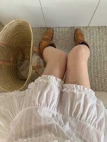 Women Midi Dresses - White - View 8
