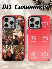 1pc Customized Photo Puzzle Phone Case, Compatible With IPhone 16 Pro Max/16 Plus/16 Pro/17 Pro Max/17 Pro/17/17 Air, Wedding Customized Image, Gift For Couples, Friends, Family, Graduation - Red - View 4