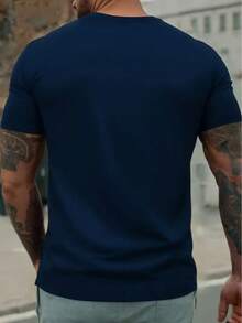 Men's Outdoor Sports T-Shirt, Casual Short-Sleeve Crew Neck - 黑色 - 查看 9