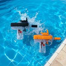 Summer Transparent Press-Type Small Water Gun Toy, Manual Rapid-Fire Long-Range Water Shooter For Boys And Girls, Water Fight Essential, Outdoor Beach Pool Water Play Toy, Multiple Colors Available For Parent-Child Family Interaction - Multicolor - View 2