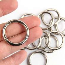 4/8/12pcs Spring O-Ring Keychain Clasp, Metal Bag Hardware Accessories, DIY Wallet Supplies, Lanyard Clip, Bag Pendant Connector - Multicolor - View 5