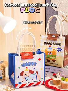 Cartoon Student Breakfast Bag, Thermal Bag, Portable Bento Bag, Office Worker Thermal Insulation And Cold Lunch Box Bag, Thickened Portable Bento Bag - Multicolor - View 2