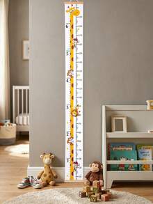 1pc Cute Giraffe Height Measurement Sticker, Creative Cartoon Growth Ruler, Hanging Fabric Height Chart, Removable Height Sticker, Portable And Reusable Height Ruler, Baby Room Decoration, 1st Birthday Party Decoration, Suitable For Room And Home Decor, Home Decor And Small Gifts, Kindergarten Wall Decor, Baby Photography Props - Giraffe - View 6
