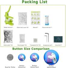 Button Making Machine, 100 Sets, Button Pressing Machine With Badges To Give To Family, 32mm - A - View 8