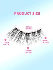 SHIDISHANGPIN 7 Pairs Half Eye False Eyelashes, Natural Lengthening Outer Corner, Clear Stem, Reusable, Suitable For Women's Date Makeup - Black - View 2