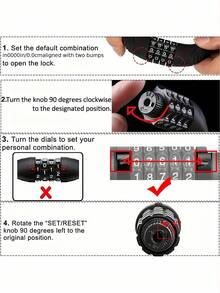 Versatile Resettable Steel Combination Lock Featuring Keyless Code Setup Sturdy 4-Digit Combination Design Lock For Anti-Theft Bicycle Portable To Hold Gates And Fences Combination Lock For Mountain Bike Road Outdoor Essential Accessories - Multicolor - View 4