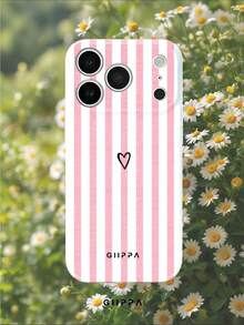 GIIPPA 1 Stück Rosa Vertikale Streifen & Herzmuster Design Handyhülle für Handy 17 Pro Max, kompatibel mit Handy 16 Pro Max, 15 Pro Max, 14 Pro Max, 11/12/13/14/15/16 Pro Max Plus, koreanischer Stil High-End Mode lustiges elegantes Design, Unisex, perfektes Geschenk für Freundin zu Weihnachten, Valentinstag, Ostern, Hochzeitssaison und Geburtstag! - Verschiedenfarbig - Übersicht 8