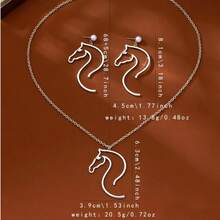 1pc European & American Minimalist Elegant Horse Head Women's Earrings - Necklace - View 5