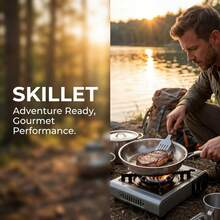410 Stainless Steel Frying Pan, Non-Stick Surface, Induction & Gas & Open Fire Compatible, Camping Home Kitchen Restaurant Hotel Skillet - Stainless Steel - View 5