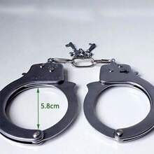 Halloween Stage Performance Plastic Prop Handcuffs Costume Police Accessory Handcuffs Model Realistic Role Play Anime Escape Room COS Magic Prop - Multicolor - View 3