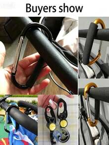 1個收納掛鉤 車用掛鉤 D型彈簧夾鑰匙圈拉環 隨機顏色 - 彩色 - 查看 11
