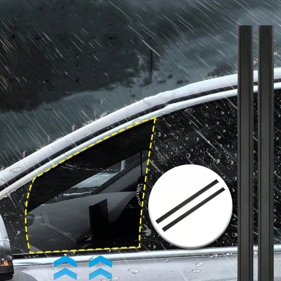2 Pieces Car Side Window Wiper Water Removal Mist Silent Auto Window Glass Wiper Rubber Strip Wiper Blade