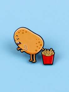 1pc Cute Potato Enamel Pin, Food Lover Brooch Cufflink Badge, Suitable For Backpack, Clothing Accessory, Fashion Jewelry And Gift For Friends - Multicolor - View 3