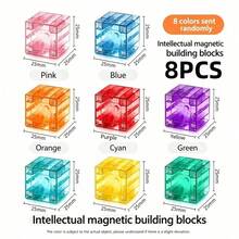 Bloques de construcción magnéticos grandes, cubos magnéticos apilables de 0.98 pulgadas, adecuados para niños, juguetes educativos sensoriales y Montessori, bloques magnéticos grandes, cubos magnéticos apilables de 0.98 pulgadas, adecuados para niños, juguetes sensoriales y Montessori, adecuados para niños y niñas de 3 años (color aleatorio) - Multicolor - Ver 10