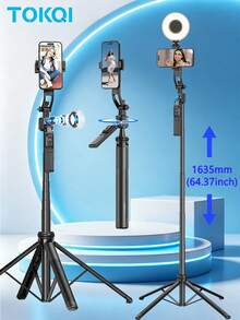 TOKQI Tripod Ponsel Tongkat Selfie Nirkabel 1635mm, Monopod Lipat yang Dapat Diperpanjang Cocok untuk Smartphone, Kamera Pelacak Wajah Otomatis, Dudukan Ponsel Rotasi 360° dengan Pemotretan Stabil dan Seimbang serta Siaran Langsung, dengan Kontrol Jarak Jauh, Ideal untuk Liburan Musim Panas, Perjalanan, Aktivitas Luar Ruangan, Siaran Langsung, dan Acara Lainnya. (1 buah) - Satu-Ukuran - View 2