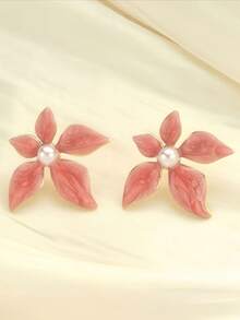 4/6 Pairs European & American Style Sexy Elegant Floral Stud Earrings, Minimalist & Sophisticated Design To Make Face Look Smaller, Versatile For Daily Commute, Perfect Gift Choice, Suitable For Weddings, Bohemian Style, Beach & Seaside, Dates & Parties, Graduation Season, Vacation Season - Multicolor - View 6