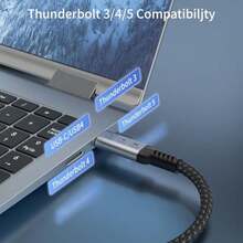 Cable USB Type-C de 2 metros, Compatible con Thunderbolt 4/3, tipo C 3.2 Gen2x2 con velocidad de 20 Gbps de transferencia de datos USB-C, PD 240W 5A, video 4K a 60Hz y E-Marker para  XPS, S20, S21 - 5M - Ver 6